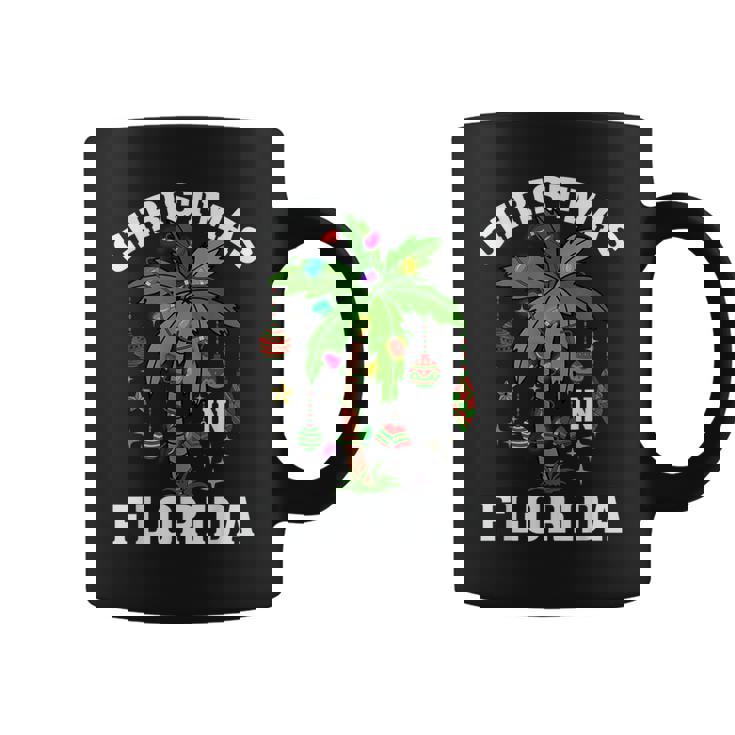Christmas In Florida Deck The Palm Tree Xmas Winter Vacation Coffee Mug
