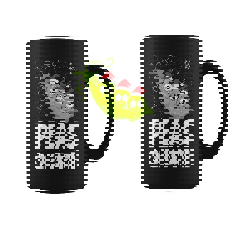 Christmas Pun Lover Peas On Earth World Peace Vegan Graphic Print Coffee Mug