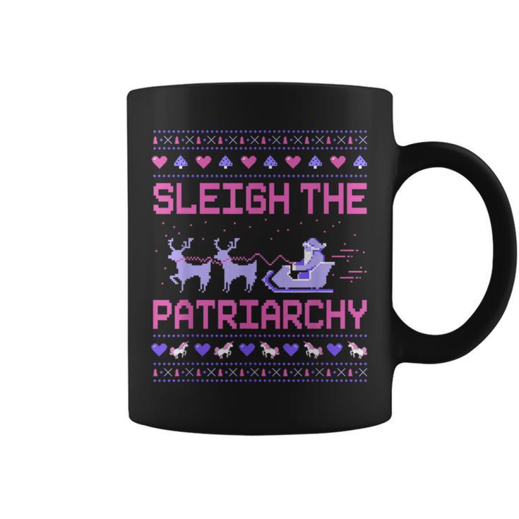 Christmas Sleigh The Patriarchy Feminist Feminism Deer Xmas Tassen