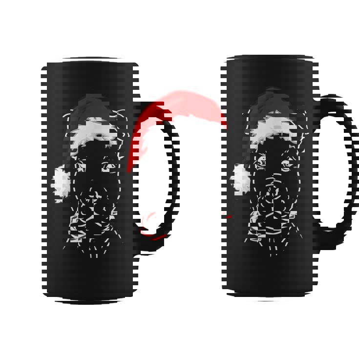 Christmas Staffy With Santa Hat And Candy Cane Dog Lovers Graphic Print Coffee Mug