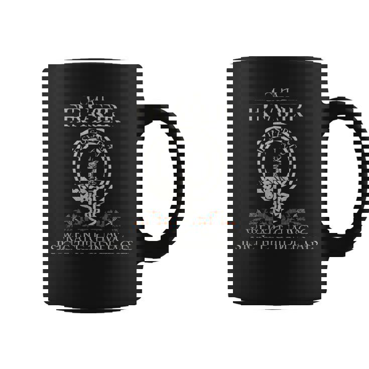 Clan Fraser Of Lovat Tartan Crest Thistle Vintage Coffee Mug