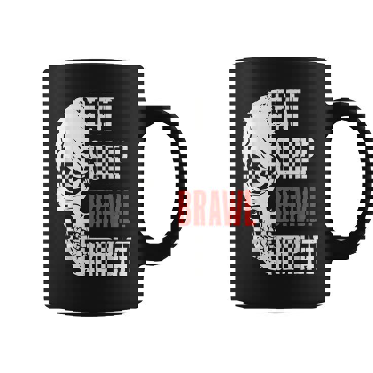 Comer Dormir Brawl Repetir Divertidoideo Gamer Gaming Taza de café