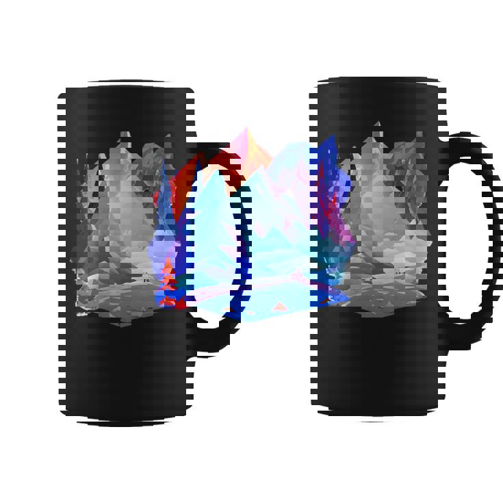Conception De Paysage De Randonnée Montagne Arc-En-Ciel Tasse