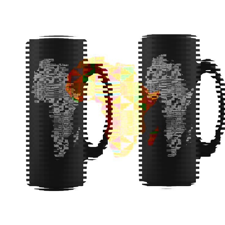Cool Africa Map Kente Cloth For African Lover Coffee Mug