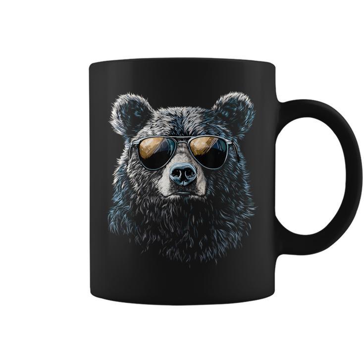 Cool Bear Portrait With Sunglasses Illustration Bear Tassen