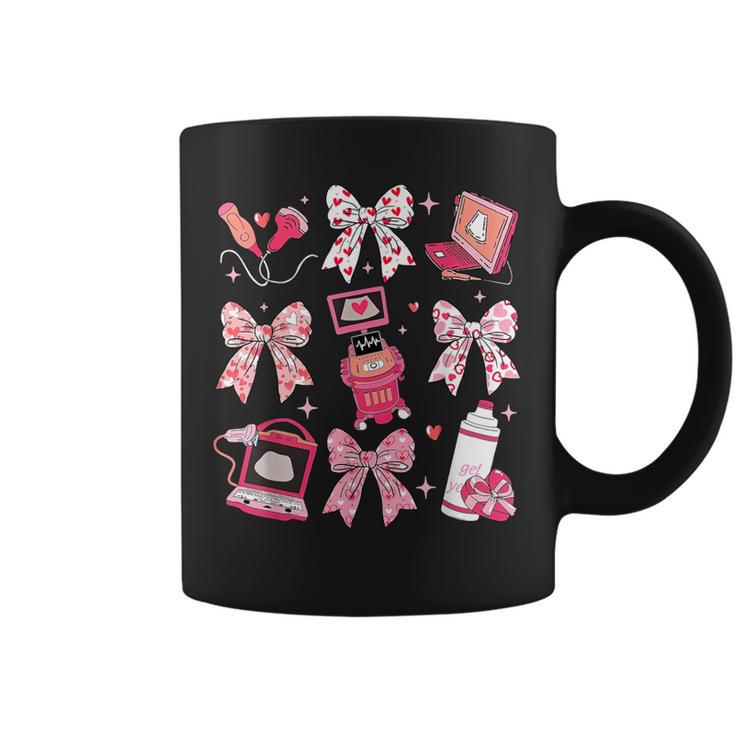 Coquette Bow Sonographer Valentine Ultrasound Tech Ob Tech Coffee Mug