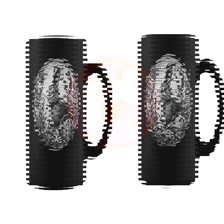 Cottagecore Rabbit Wild Hare Boho Rustic Graphic Print Coffee Mug