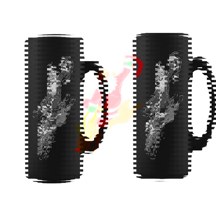 Cowboy Santa Xmas Reindeer Rodeo Christmas In Texas Graphic Print Coffee Mug
