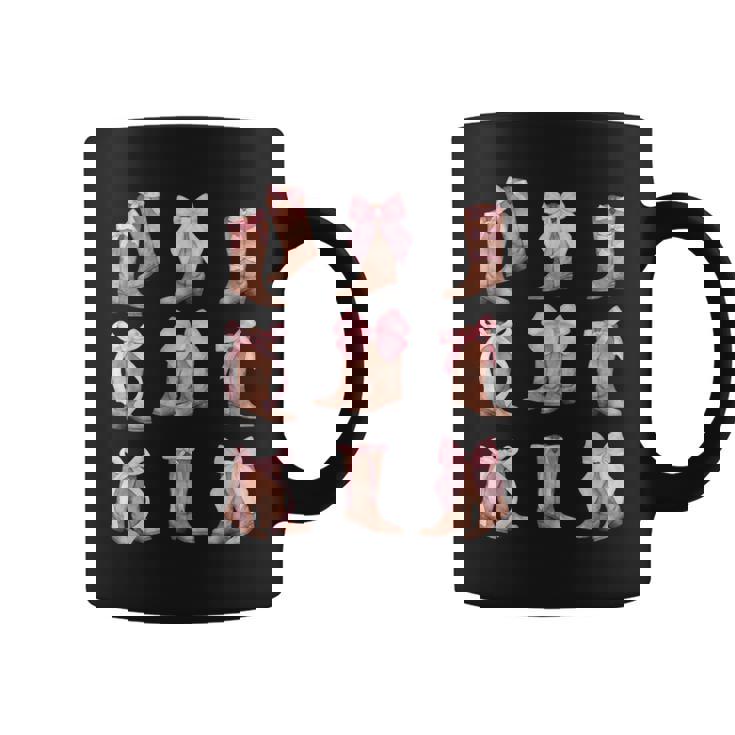 Cowgirl Boots Coquette Aesthetic And Pink Bows Coffee Mug