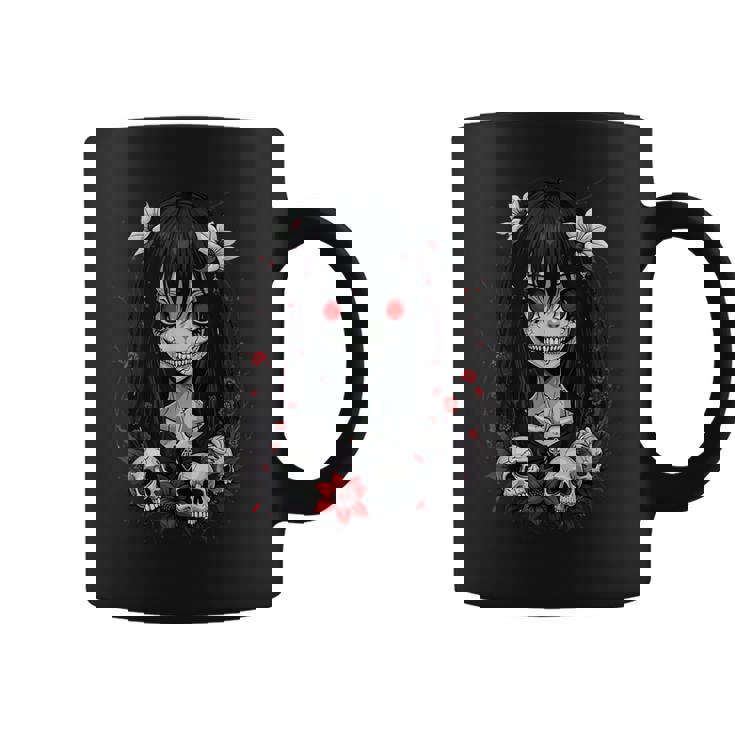 Creepy Kawaii Goth Girl Horror Anime Aesthetic Coffee Mug