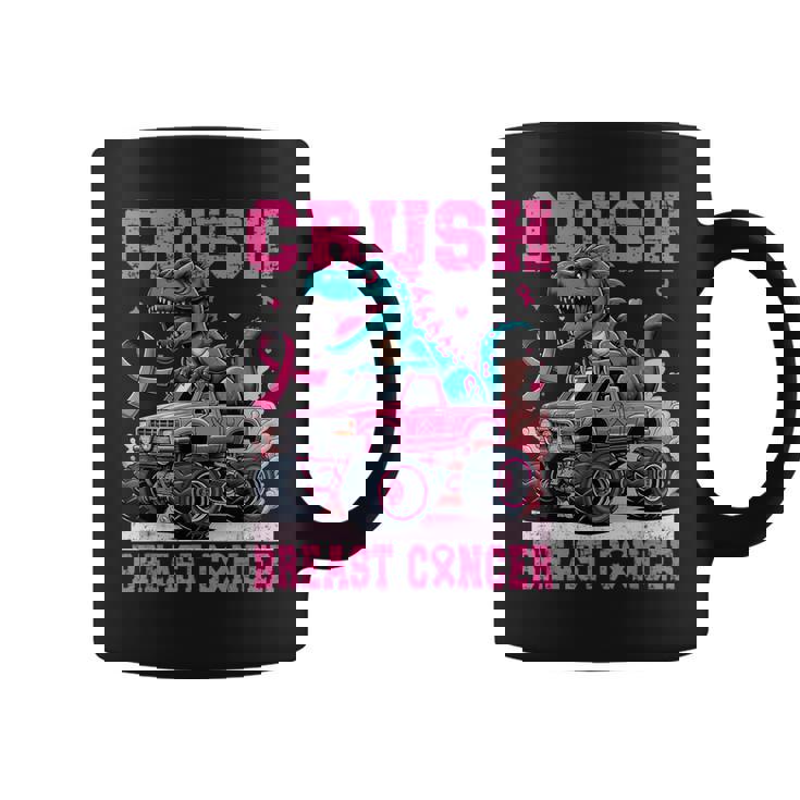 Crush Breast Cancer Awareness Pink Monster Truck Women Mom Graphic Print Coffee Mug