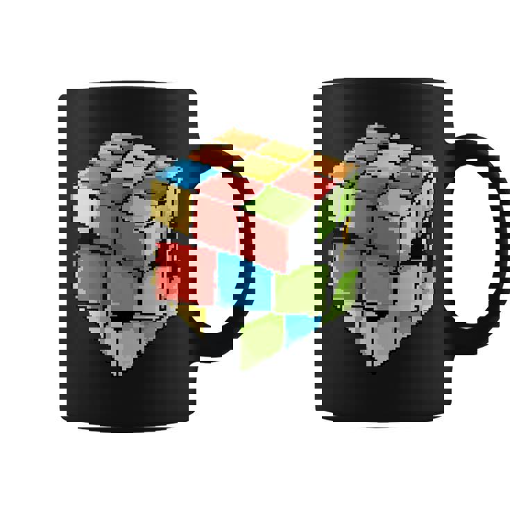 Cube Rétro Pixel Rubik Multicolore Cadeau Tasse