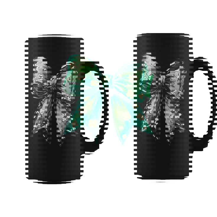Cute Lucky Girl Coquette Bow Green St Patricks Shamrock Coffee Mug