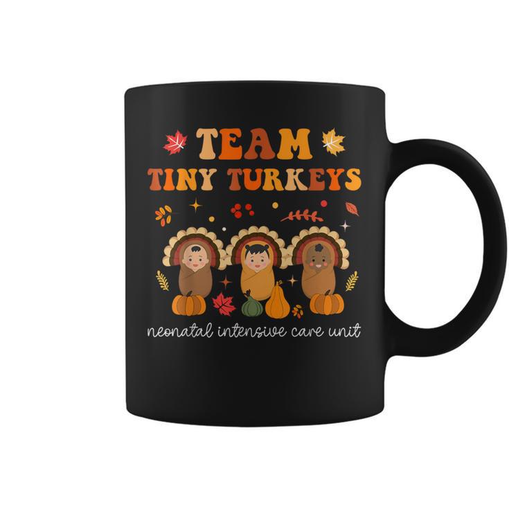 Cute Team Tiny Turkeys Neonatal NICU Nurse Thanksgiving Fall Graphic Print Coffee Mug