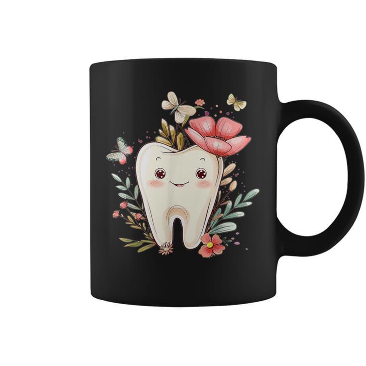 Cute Tooth With Flower I Children's Tooth Tassen