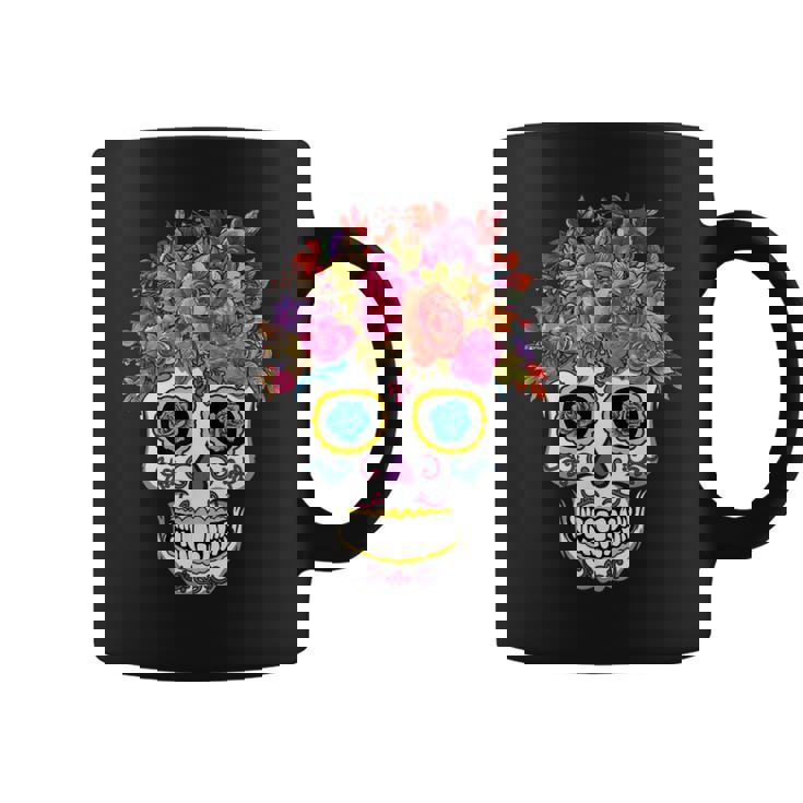 Dia De Los Muertos Floral Mexicain Fête Fleur Jour Des Morts Tasse