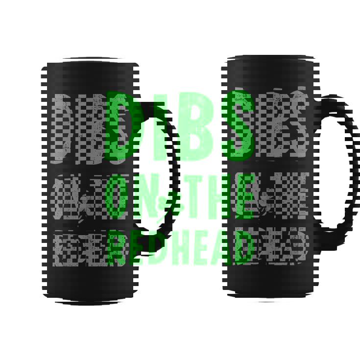 Dibs On The Redhead St Patrick's Day -Adults Sleeveless Modern Straight Fit Black Coffee Mug