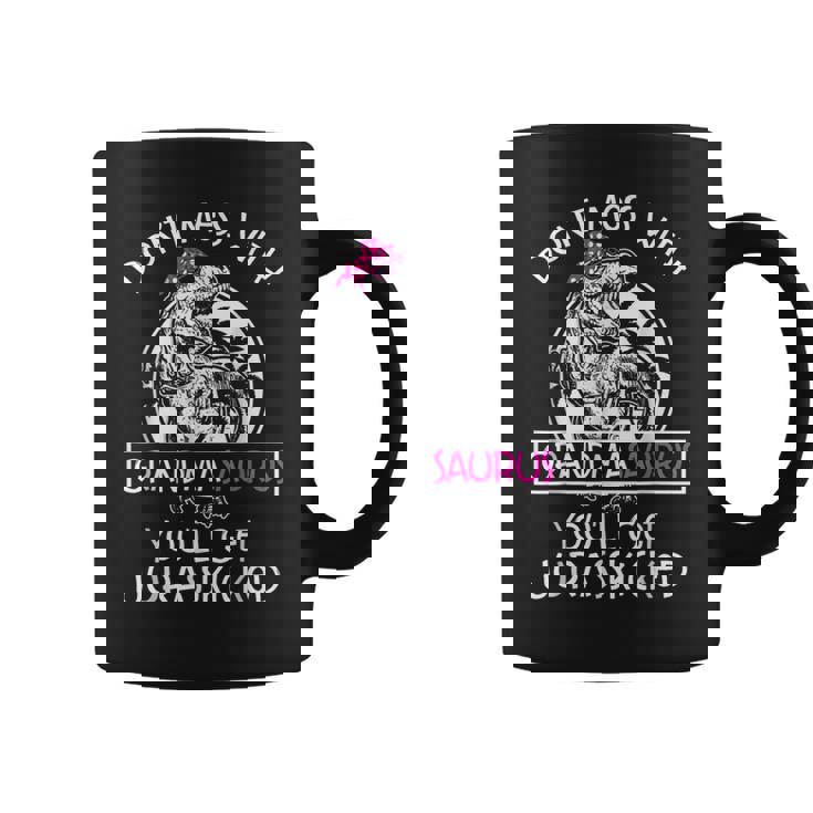 Dinosaur Don't Mess Grandmasaurus Women's Dinosaur Theme Black Small Coffee Mug