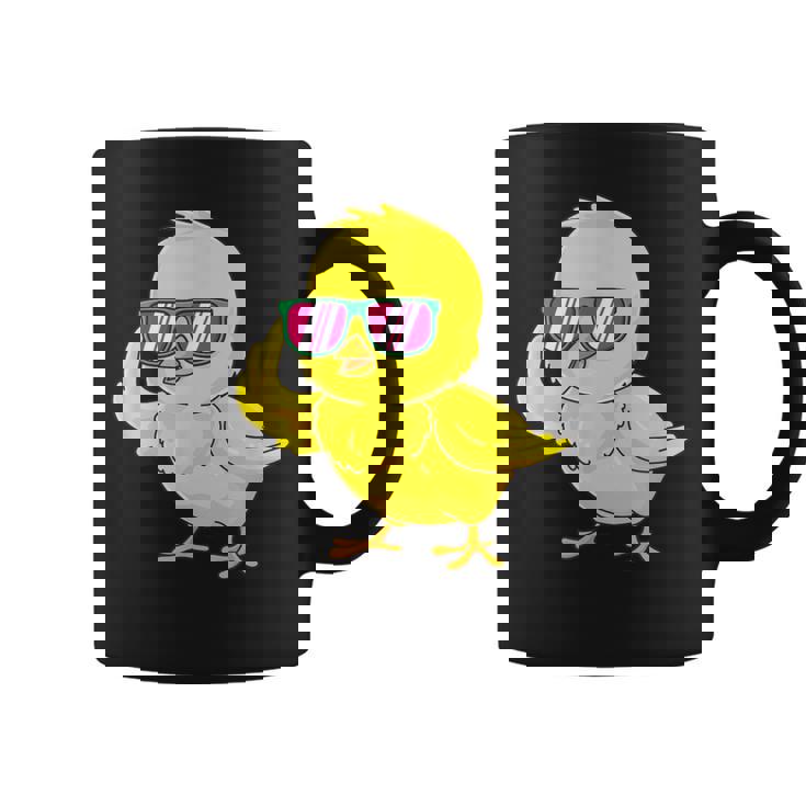 Diseño De Pollito Con Gafas De Sol Pollo Pollo Diversión Broma Taza de café