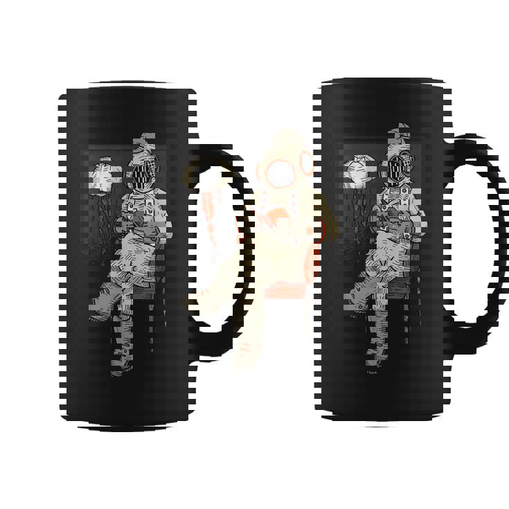 Diver Book Reading Graphic Print Coffee Mug