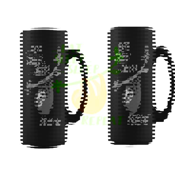 Divertida Con Texto Eat Sleep Repeat Taza de café