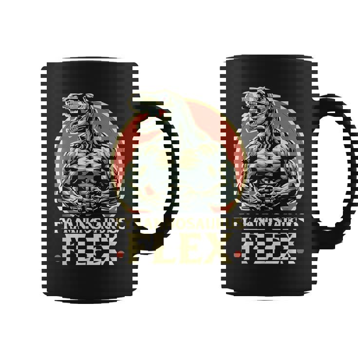 Divertido Bodybuilder Tyrannosaurus Flex Gym T-Rex Dinosaur Taza de café