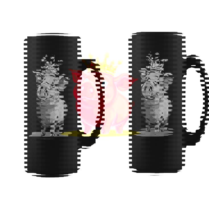 Divertido Cerdo Con Corona Para Los Amantes Del Reino Y Los Cerditos Taza de café