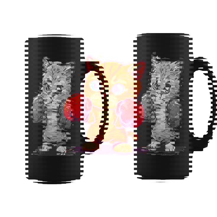 Divertido Gato De Boxeo Con Guantes De Boxeo Para Fanáticos Del Deporte Y Las Mascotas Cuello Taza de café