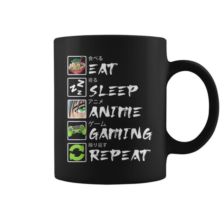 Eat Sleep Anime Gaming Repeat Japan Kawaii Manga Anime Coffee Mug