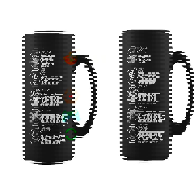 Eat Sleep Anime Gaming Repeat Taza de café