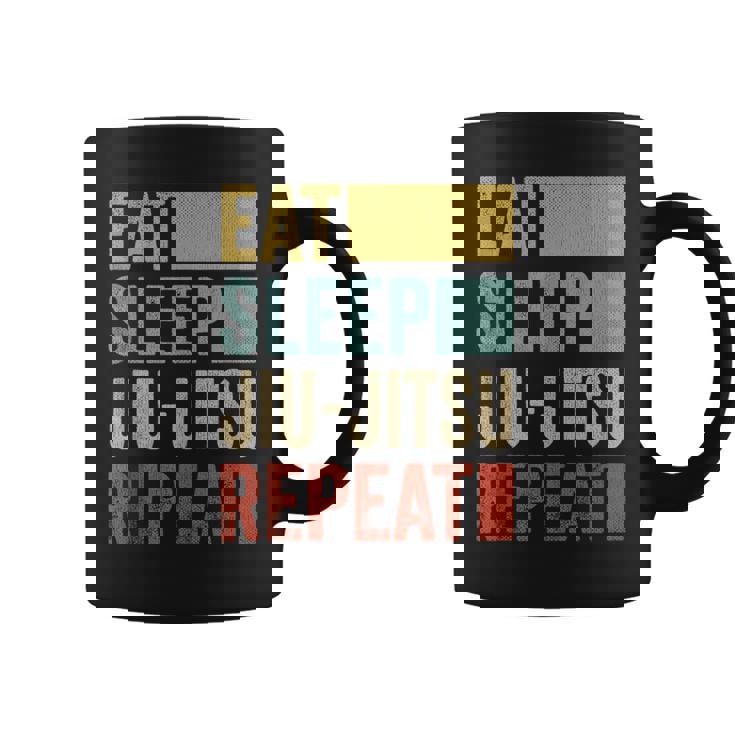 Eat Sleep Jiu-Jitsu Repeat Jiu-Jitsu Sin Mangas Taza de café