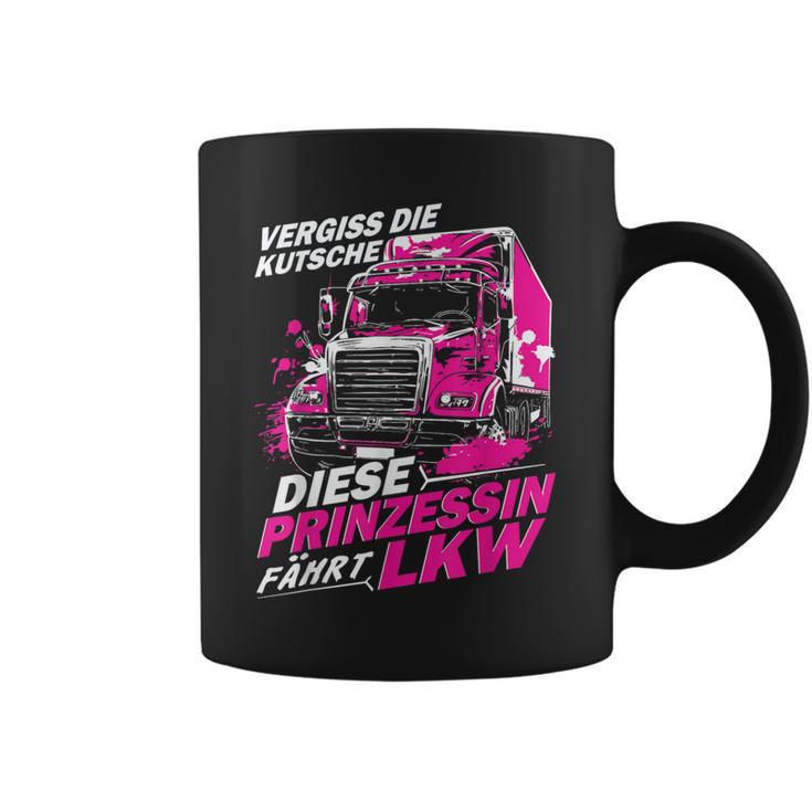 Echte Frauen Fahren Einen Großen Dienstwagen Lkw Fahrerin Tassen