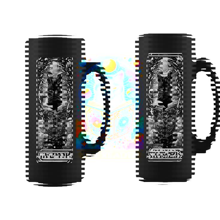 El Lector Tarot Card Cat Libros Amantes Taza de café