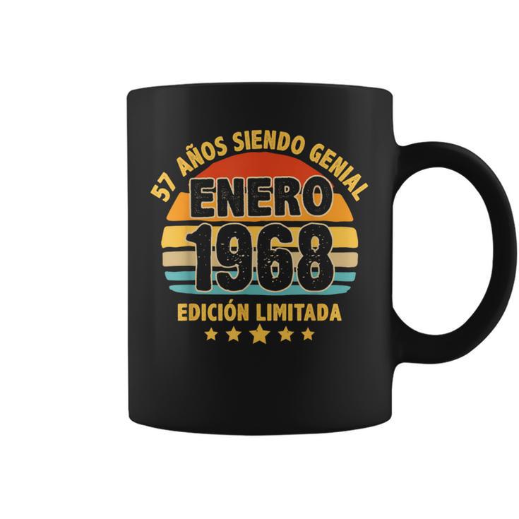 Enero 1968 57 Años Hombre Cumpleaños Regalo Enero 1968 Taza de café