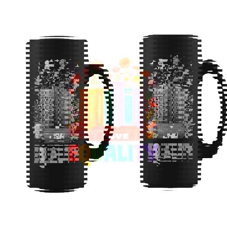 Equal Rights LGBTQ Book Flower Equality Peace Love Kindness Graphic Print Coffee Mug