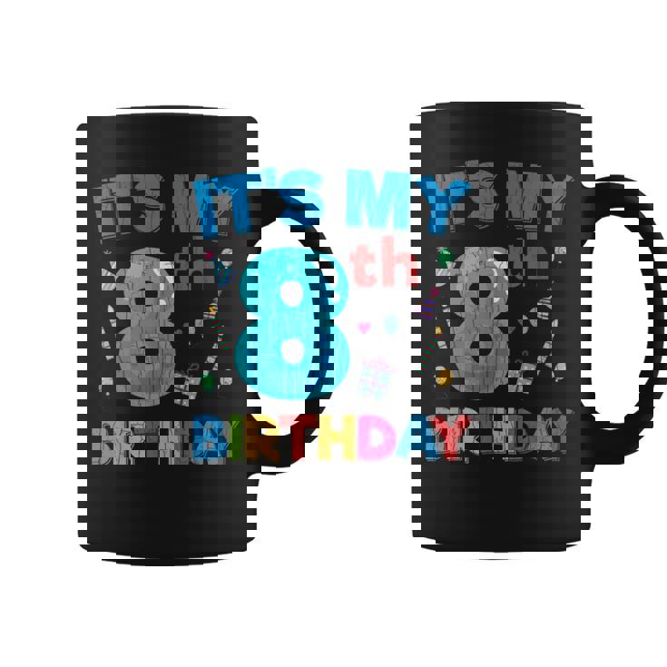 Es Mi 8 Cumpleaños Gracioso Niño Niña Lindo Cumpleaños Gráfico Taza de café