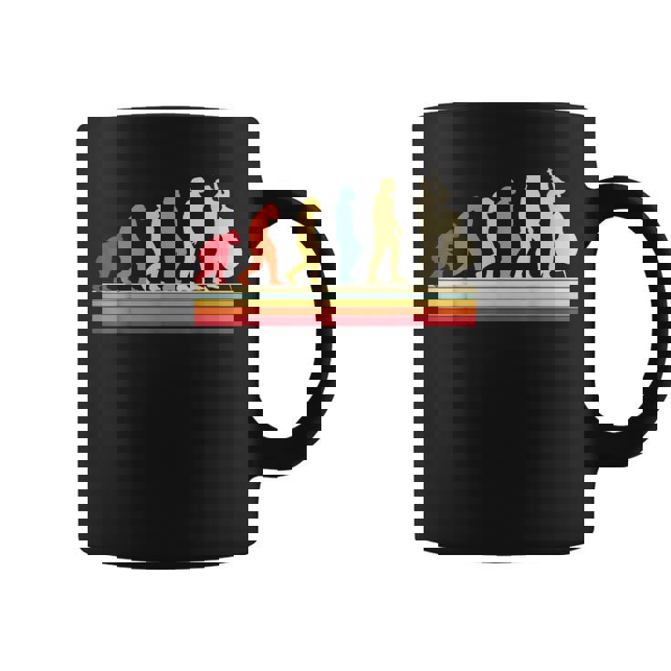 Evolución Del Hombre Contrabajo Música Retrointage Bajista Taza de café