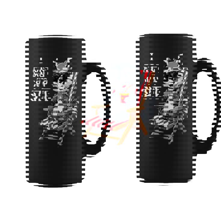 I Exist Out Of Spite Raccoon Sunglasses Coffee Mug