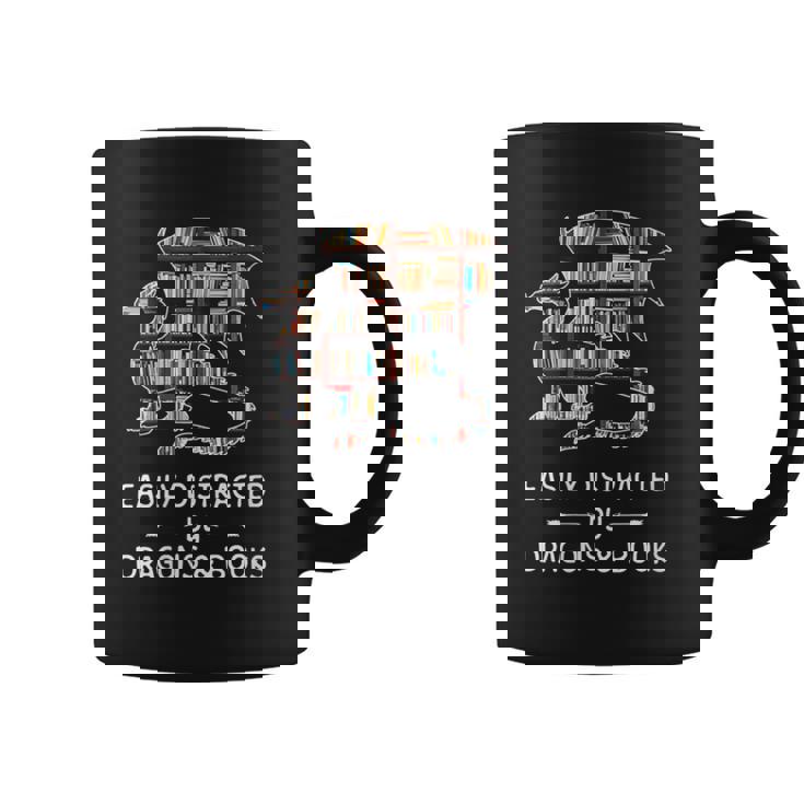 Facilement Distrait Par Les Dragons Et Les Livres Cadeau Amusant Tasse