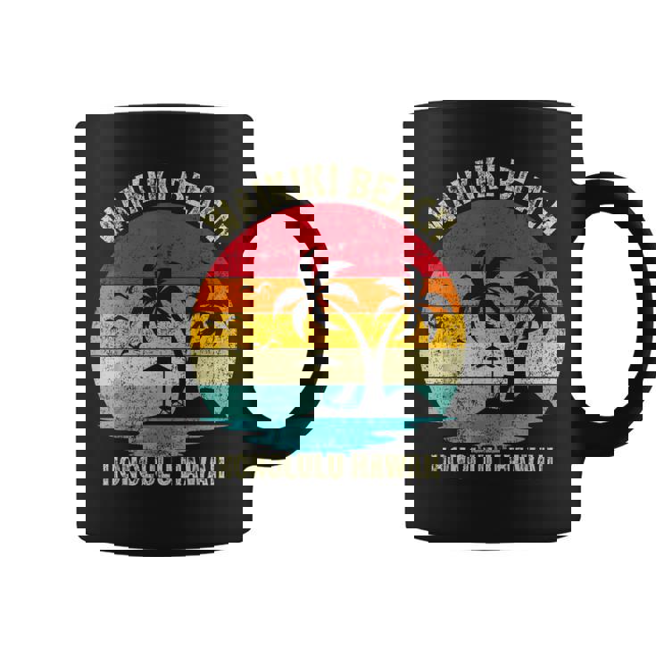 Family Vacation Vintage Retro Honolulu Hawaii Waikiki Beach Coffee Mug