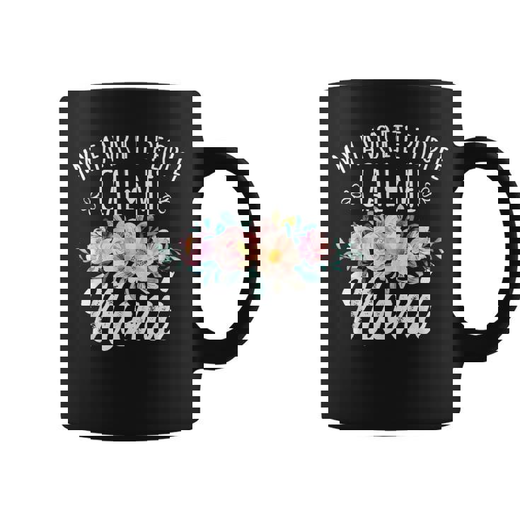 My Favorite People Call Me Noni Floral Birthday Noni Small Black Coffee Mug