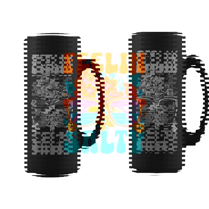 Feeling Salty Retro Groovy Sunglasses Ocean Lovers Beach Graphic Print Coffee Mug