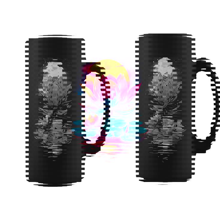 Flor De Lotoeranoaporwave Retro Flores Taza de café