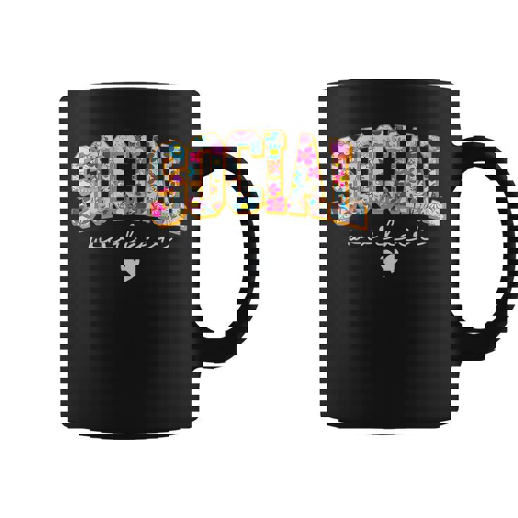 Floral Social Worker For Social Worker School Couns Coffee Mug