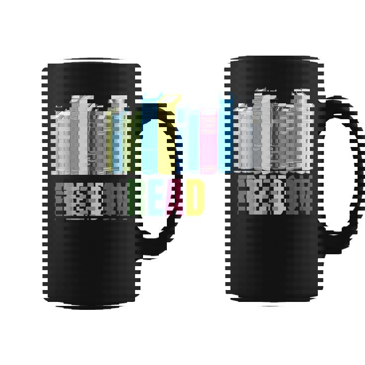 Freadom Books Reader Librarian Reading Graphic Print Coffee Mug