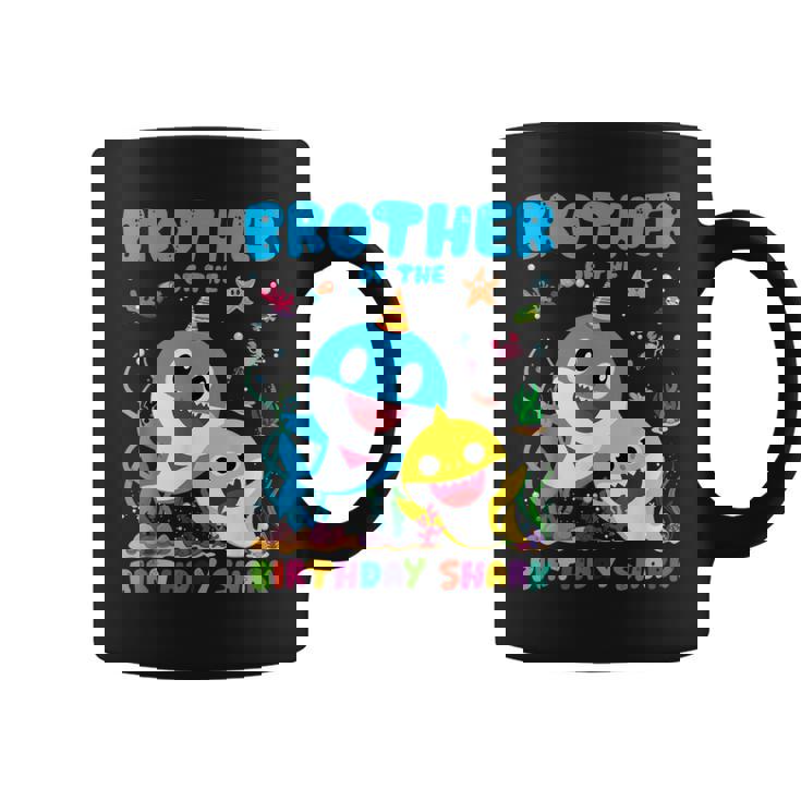 Brother Of The Birthday Family Shark Birthday Boy Girl Coffee Mug