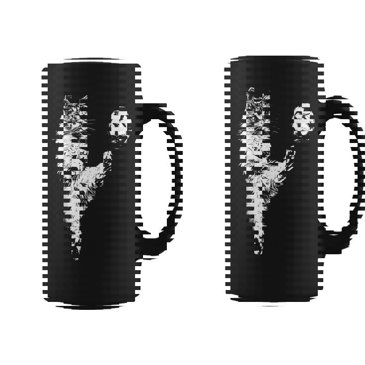 Cat Soccer Ball Graphic Coffee Mug