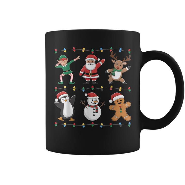 Christmas Reindeer Penguin Graphic With Santa Hat Tassen