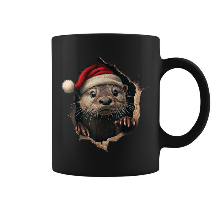 Otter With Christmas Hat Sunglasses Cute Otter Tassen