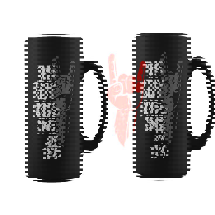 Geburtstag Jubiläum Geschenke By Elevenz Adulto Negro Manga Corta Pequeño Regular 50º Cumpleaños Nacido Julio Rockt Desde 1975 Música Rock N Roll Y Heavy Metal Taza de café